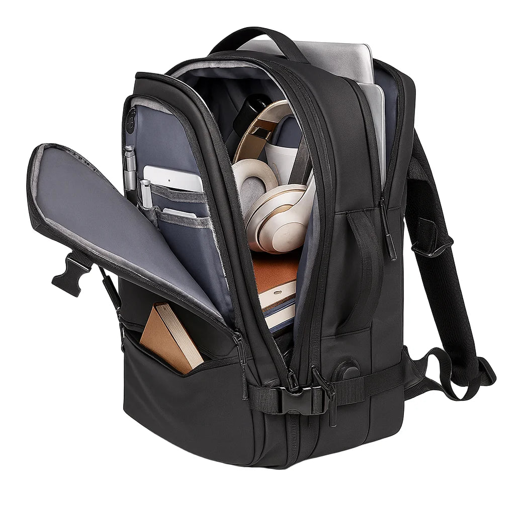 Men's Travel Backpack – Expandable 30L Waterproof Nylon