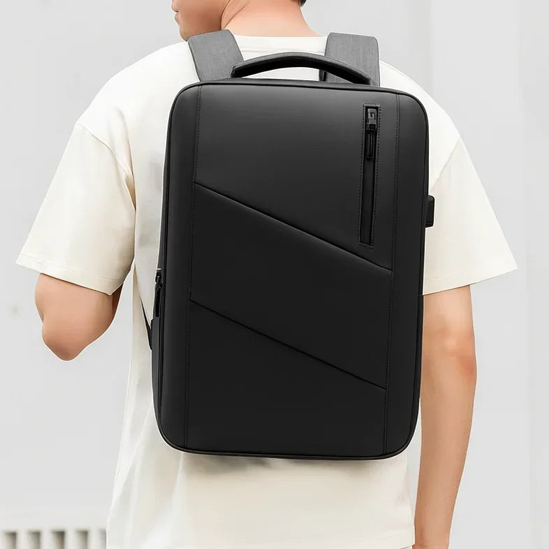 Men’s USB Laptop Backpack with Luggage Strap - 15.6 Inch Oxford Commuter Pack