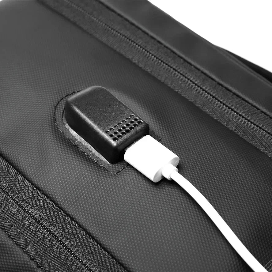 Men’s USB Laptop Backpack with Luggage Strap - 15.6 Inch Oxford Commuter Pack