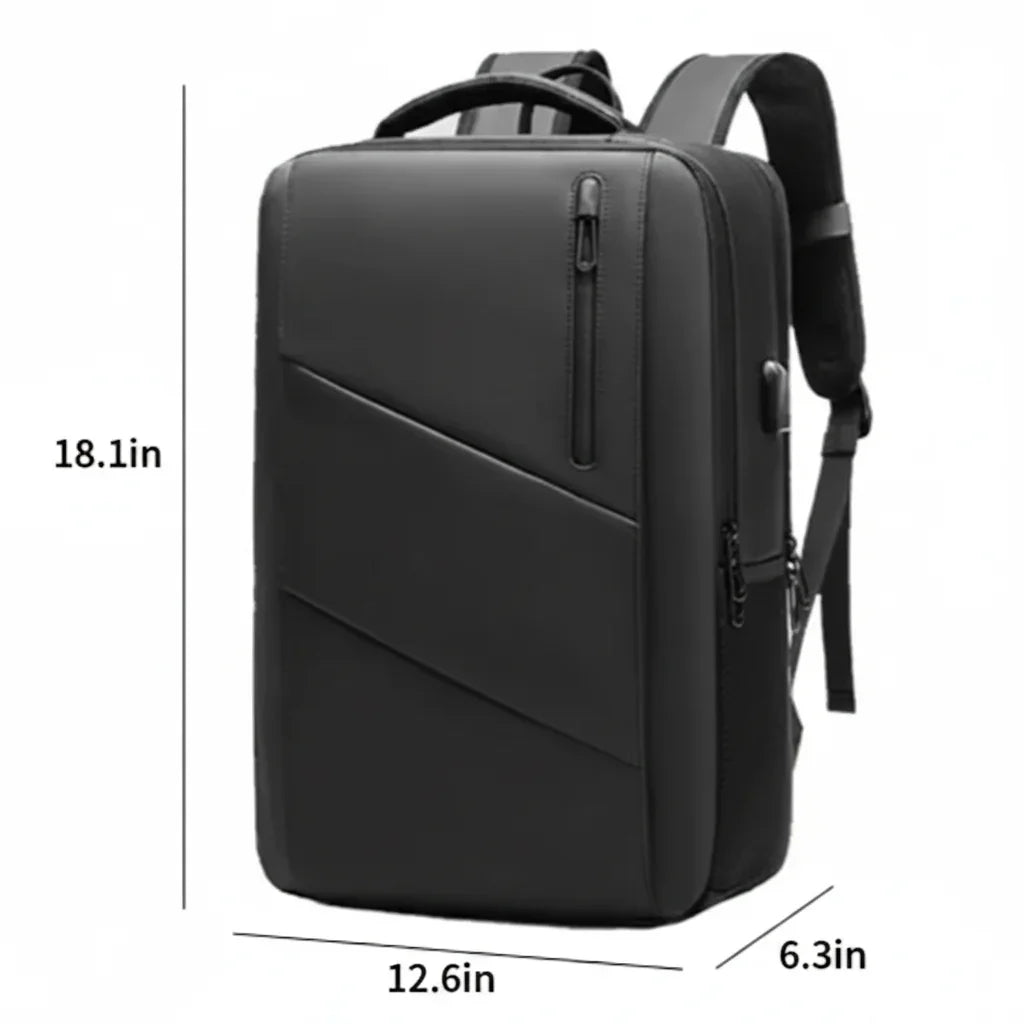 Men’s USB Laptop Backpack with Luggage Strap - 15.6 Inch Oxford Commuter Pack