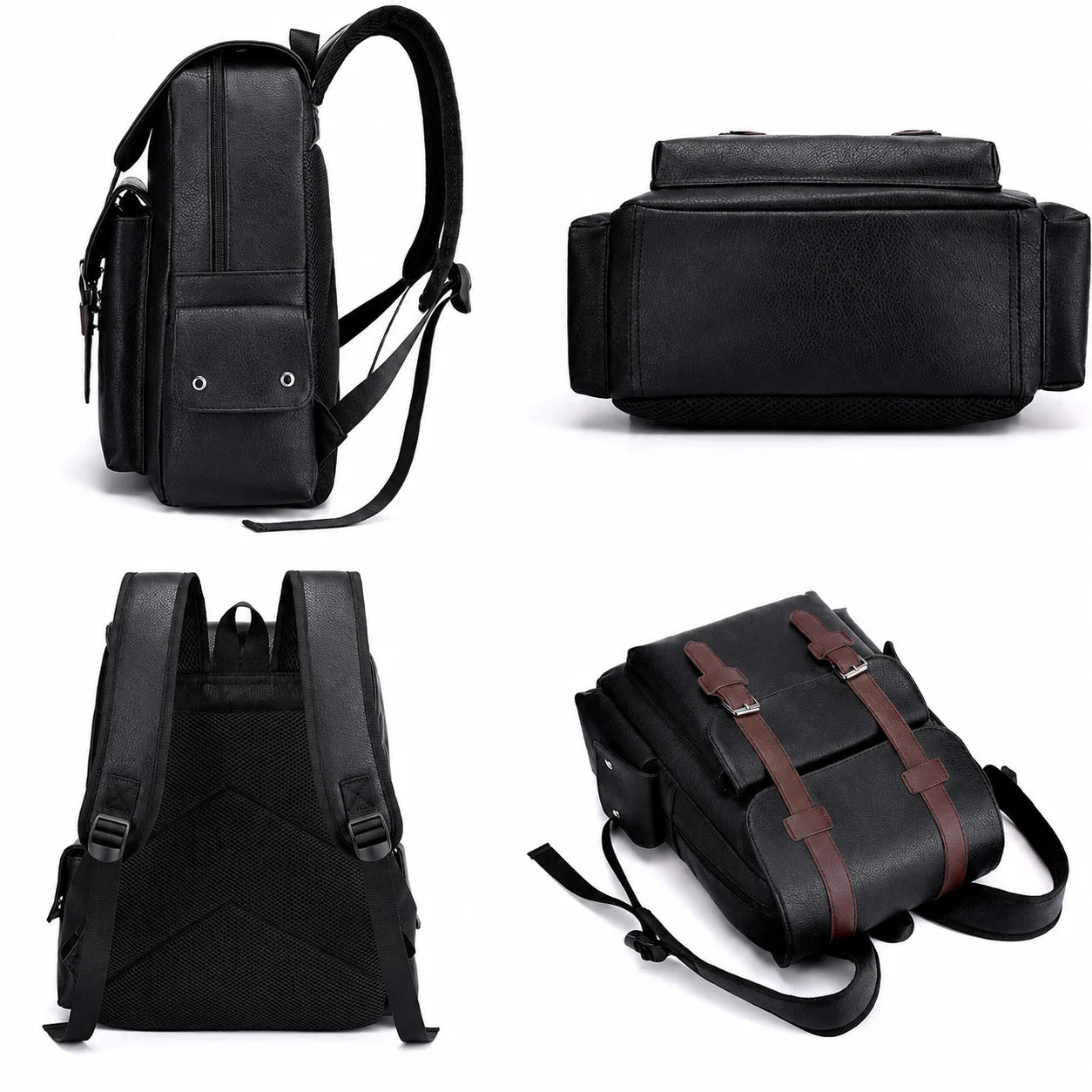 Men’s Vintage Backpack - Buckle Flap 15’’ Laptop Bag
