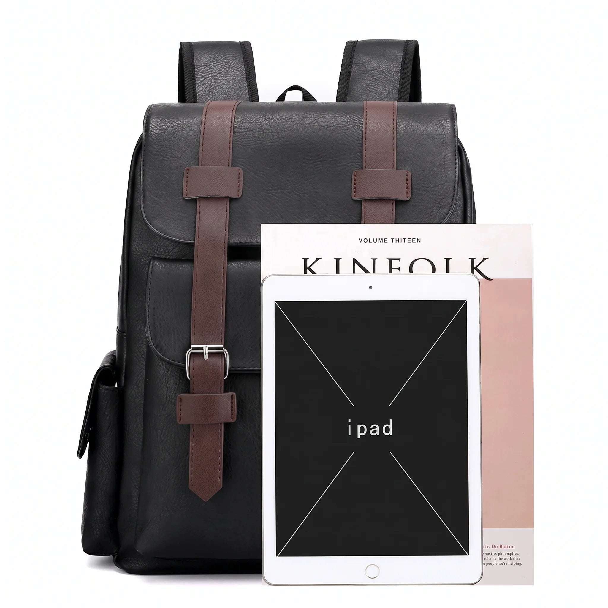 Men’s Vintage Backpack - Buckle Flap 15’’ Laptop Bag