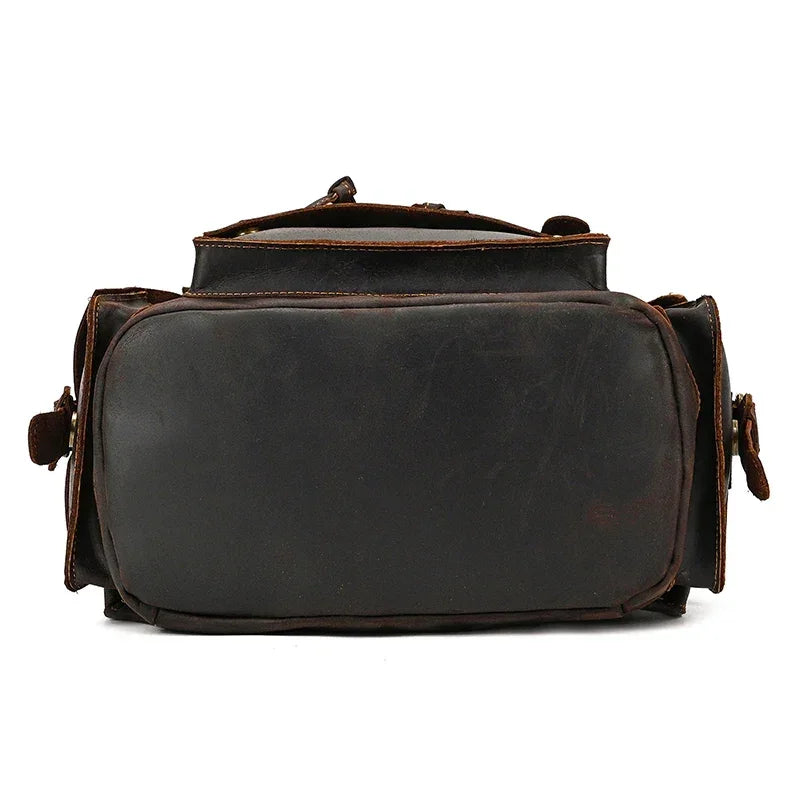 Men’s Vintage Leather Backpack – Large Retro Leather Backpack for Work & Travel