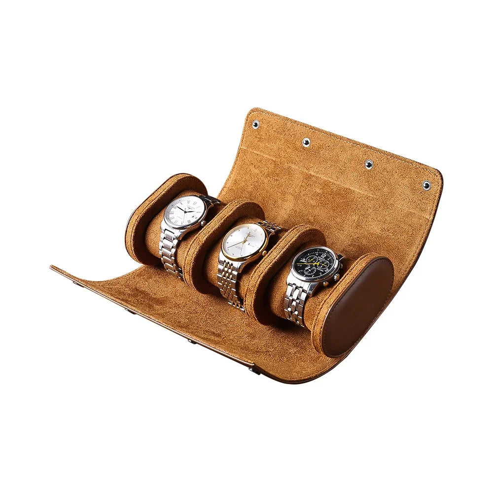 Men’s Watch Roll - Travel Case with Cushioned Slots