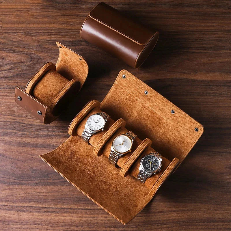 Men’s Watch Roll - Travel Case with Cushioned Slots