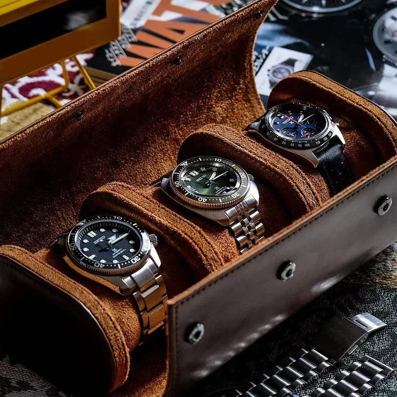 Men’s Watch Roll - Travel Case with Cushioned Slots