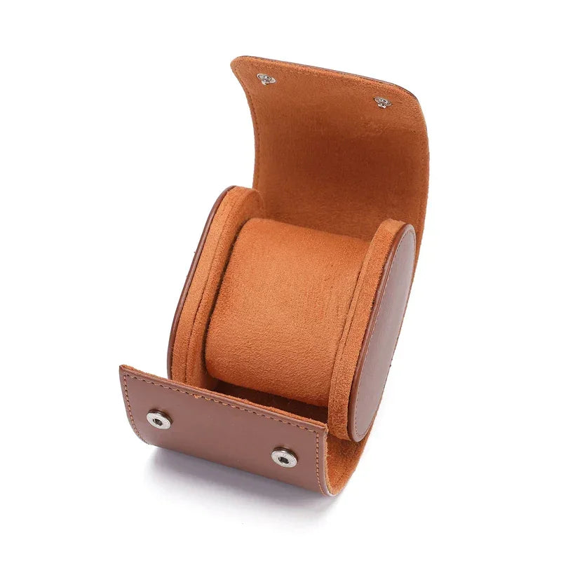 Men’s Watch Roll - Travel Case with Cushioned Slots - Brown / 1 Watch