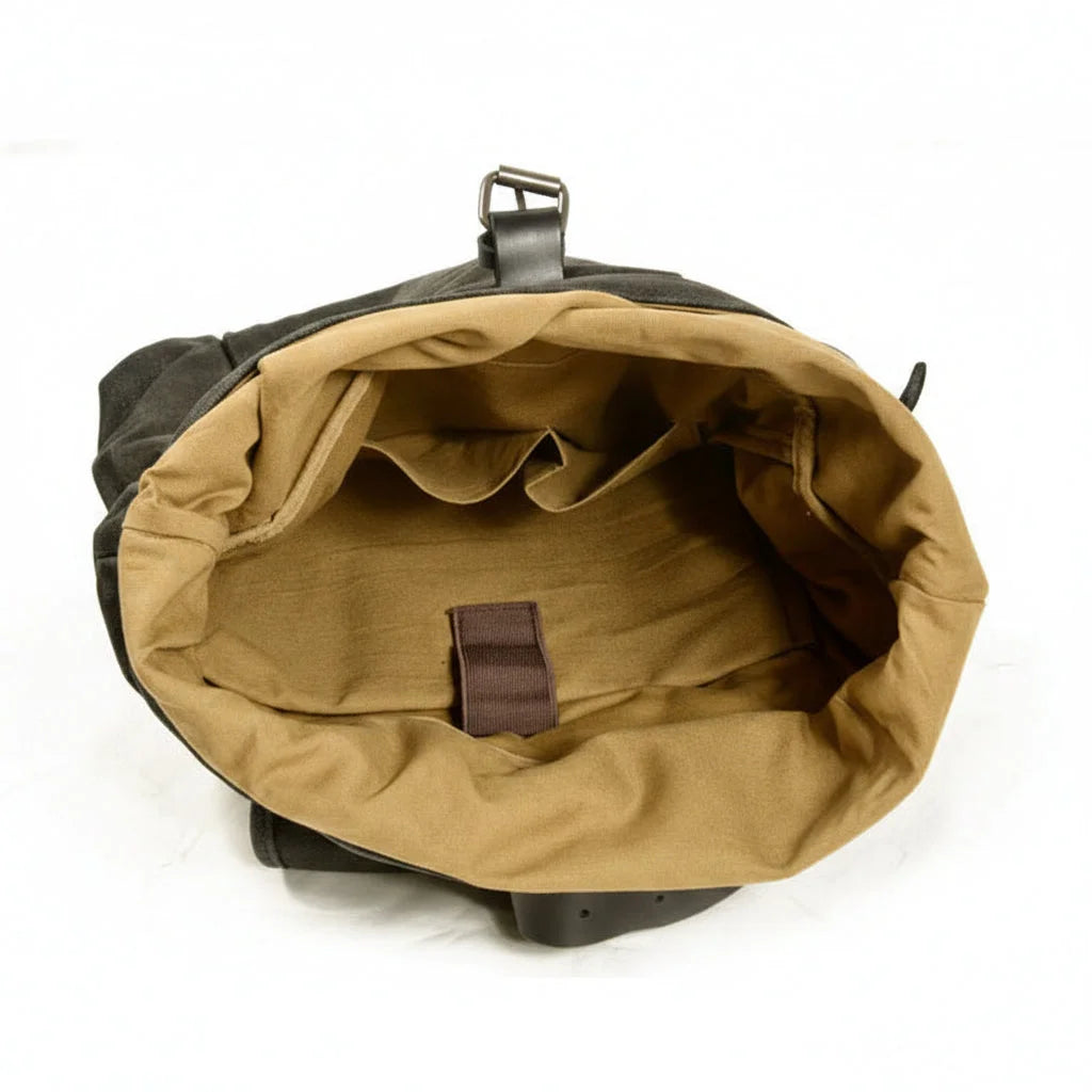 Men’s Waxed Canvas Backpack - 3-Color Roll-Top Rucksack