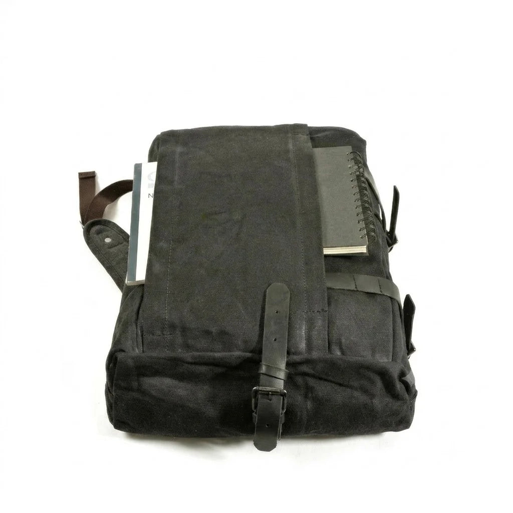 Men’s Waxed Canvas Backpack - 3-Color Roll-Top Rucksack