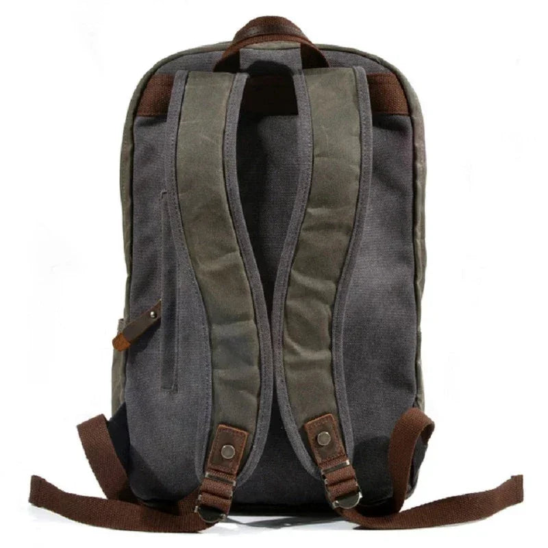 Men’s Waxed Canvas Backpack - Front Pocket Daypack