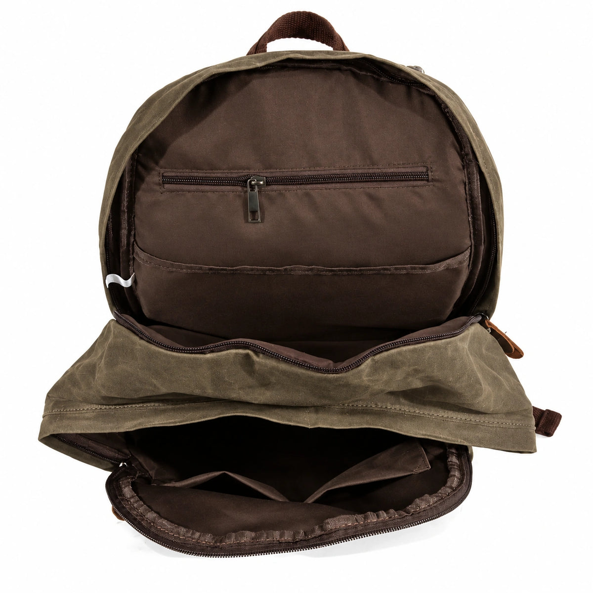 Men’s Waxed Canvas Backpack - Front Pocket Daypack