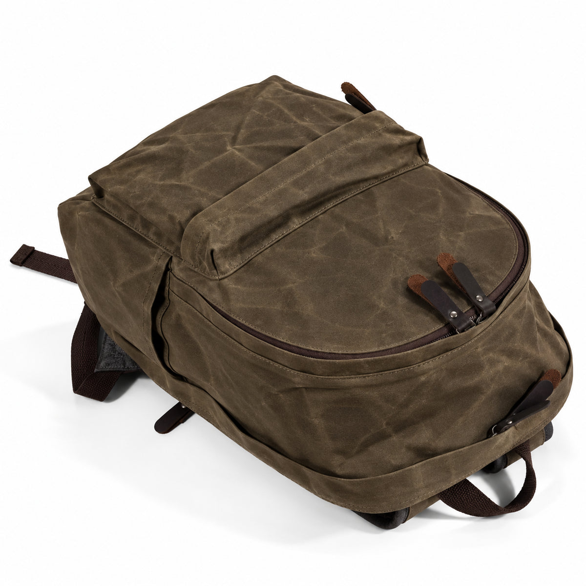 Men’s Waxed Canvas Backpack - Front Pocket Daypack
