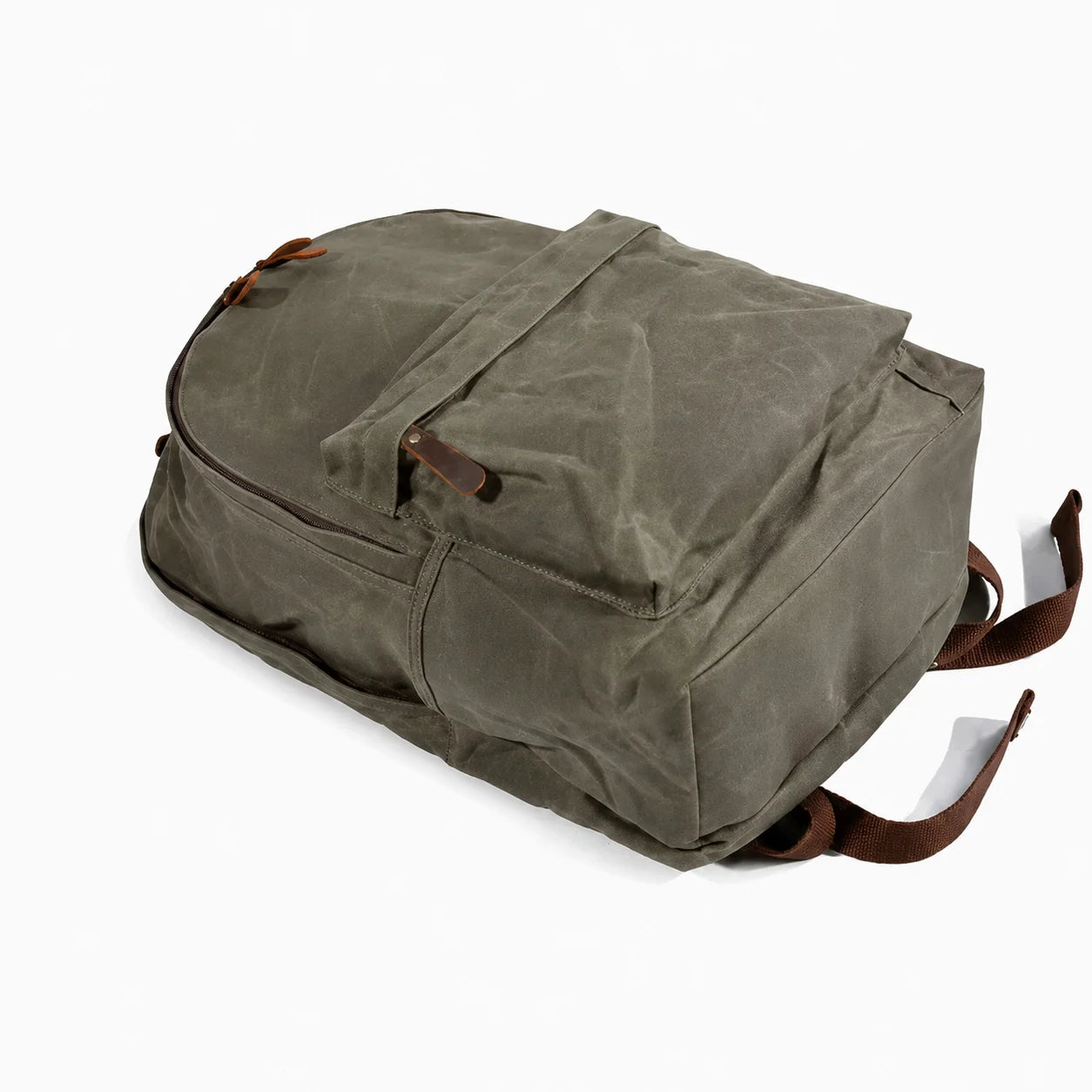 Men’s Waxed Canvas Backpack - Front Pocket Daypack