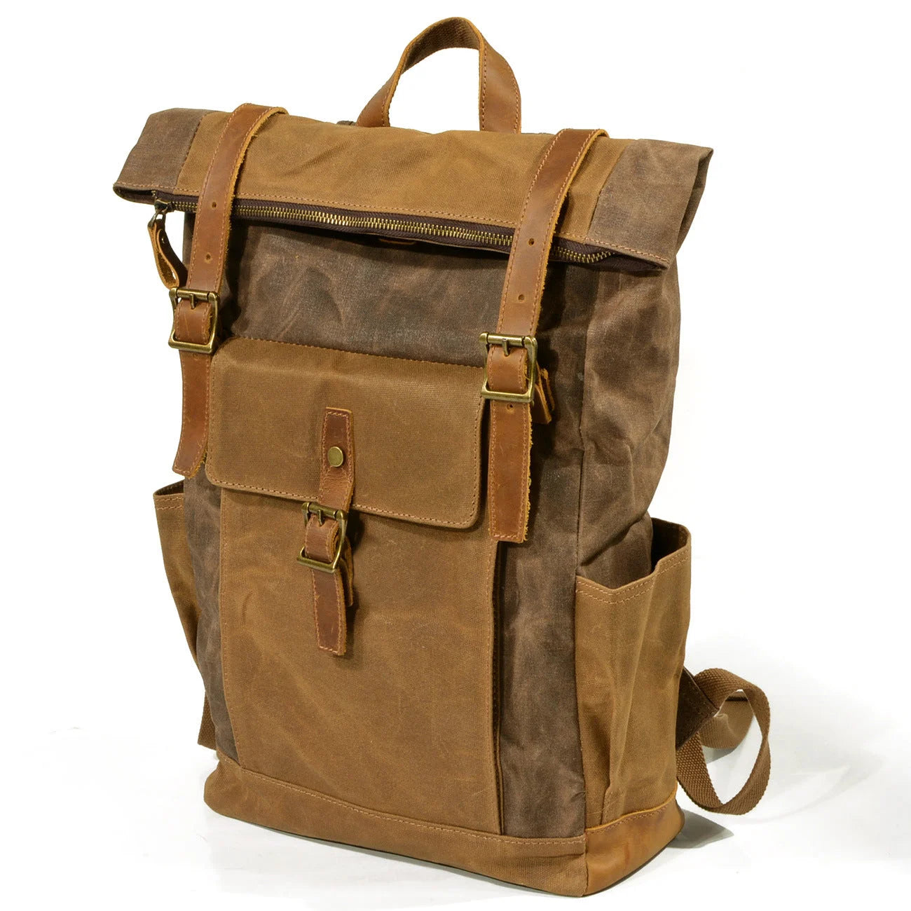 Men’s Waxed Canvas Backpack - Laptop Compartment Rucksack