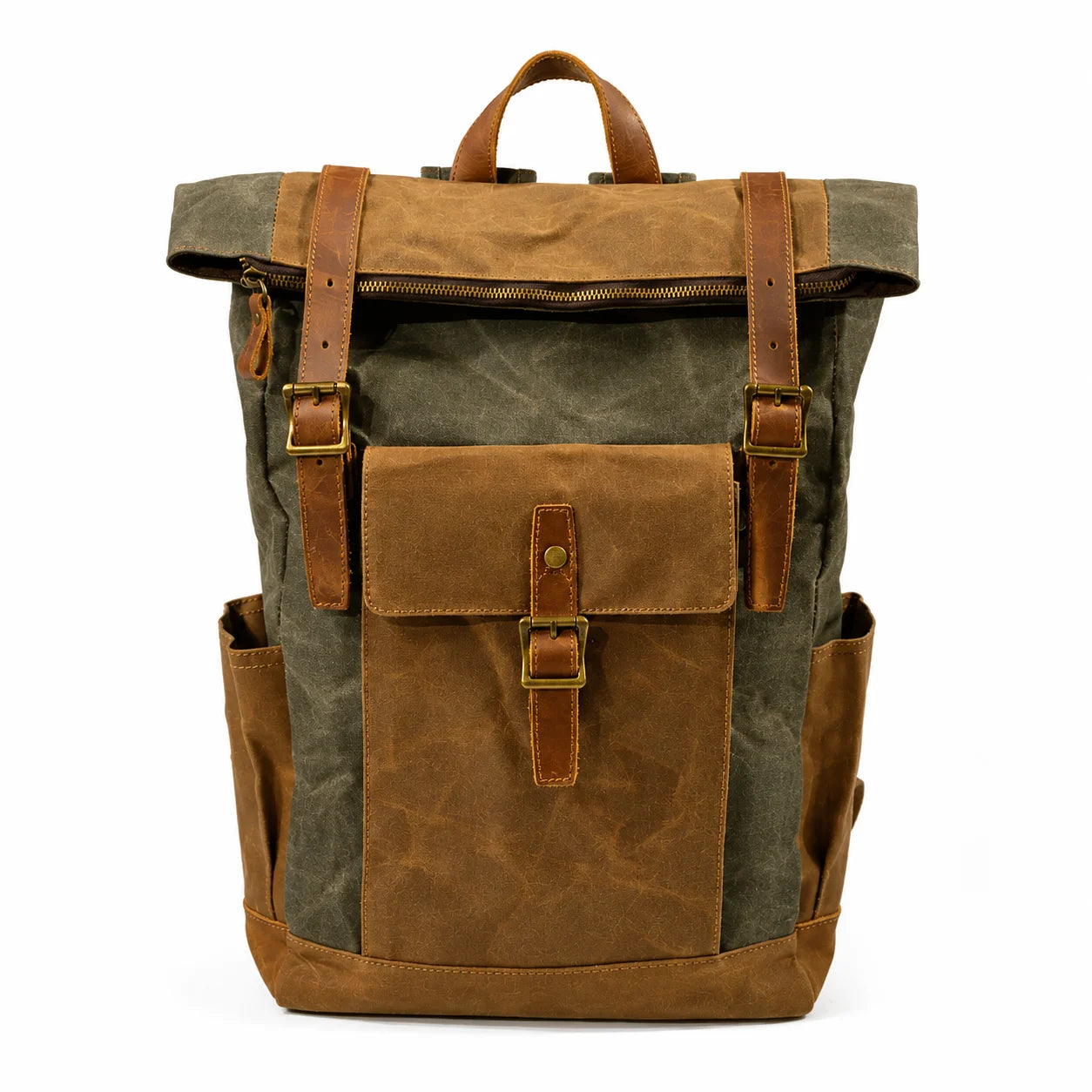 Men’s Waxed Canvas Backpack - Laptop Compartment Rucksack