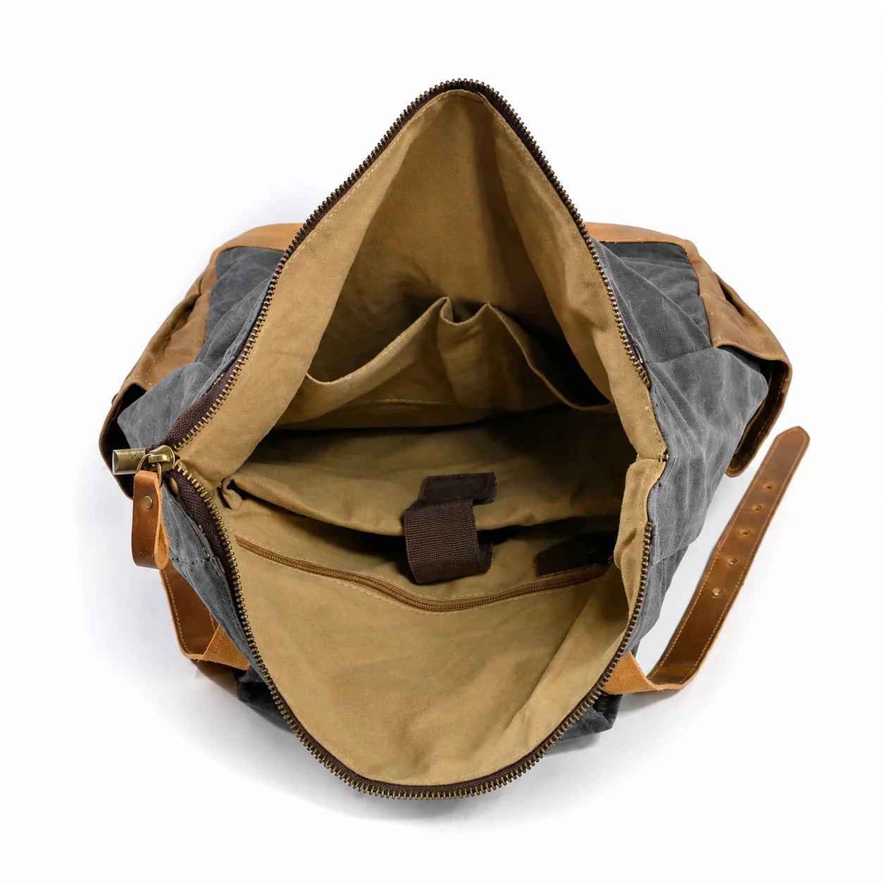 Men’s Waxed Canvas Backpack - Laptop Compartment Rucksack