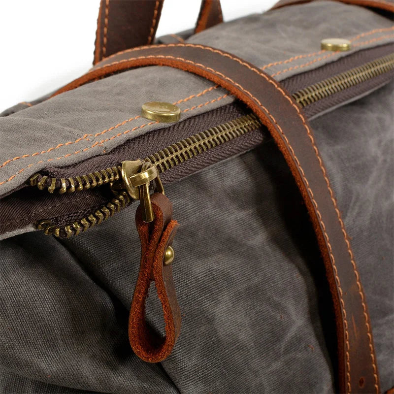 Men’s Waxed Canvas Backpack - Two-Pocket 16’’ Laptop Rucksack