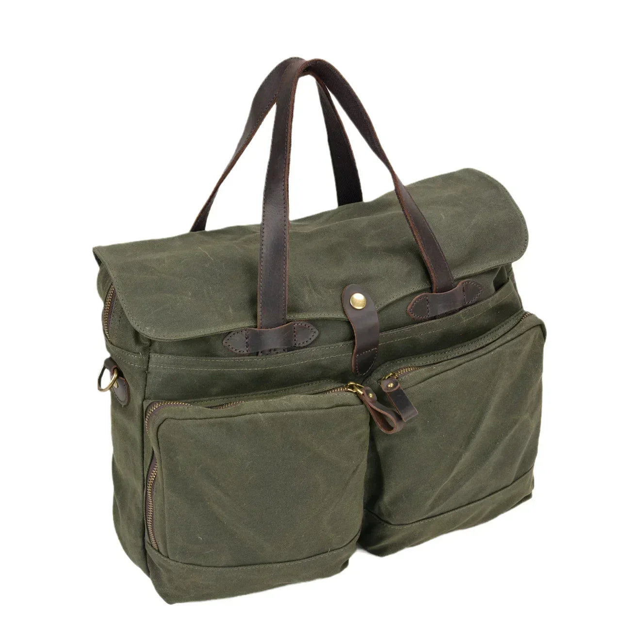 Men’s Waxed Canvas Briefcase - 15.6 Inch Laptop Bag
