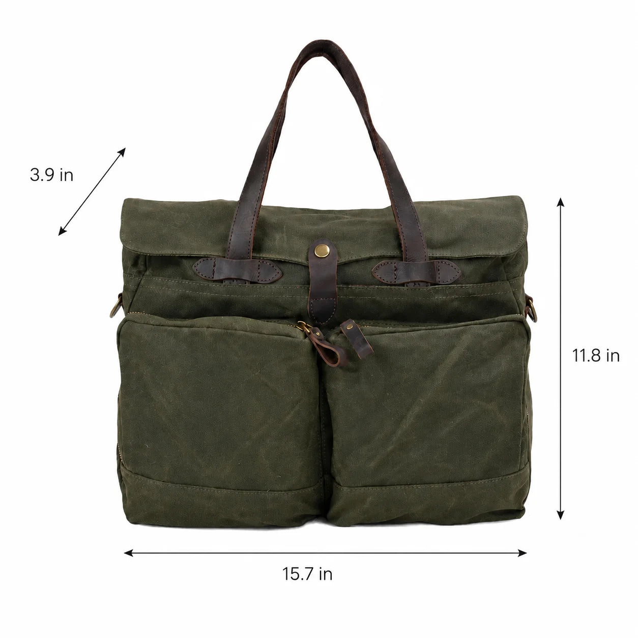 Men’s Waxed Canvas Briefcase - 15.6 Inch Laptop Bag
