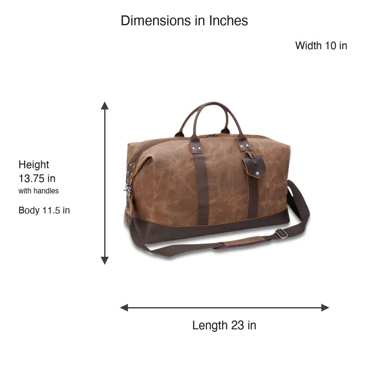 Men’s Waxed Canvas Duffle Bag with Leather Base for Weekend Travel