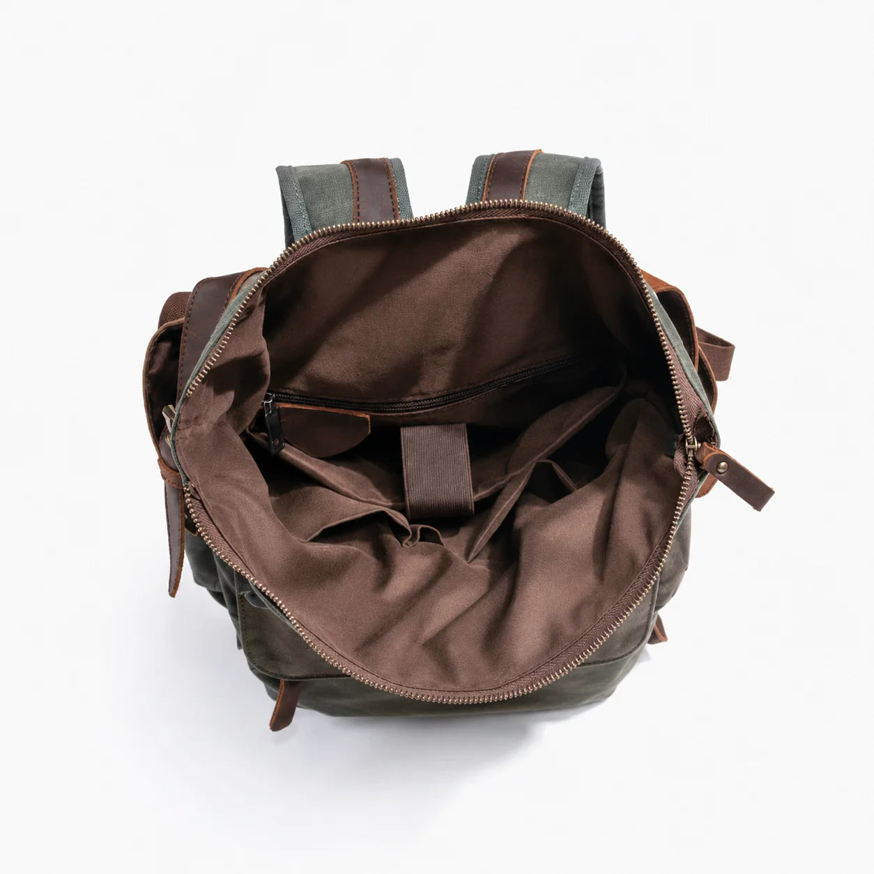 Men’s Waxed Canvas Roll Top Backpack - 3-Pocket Utility Rucksack