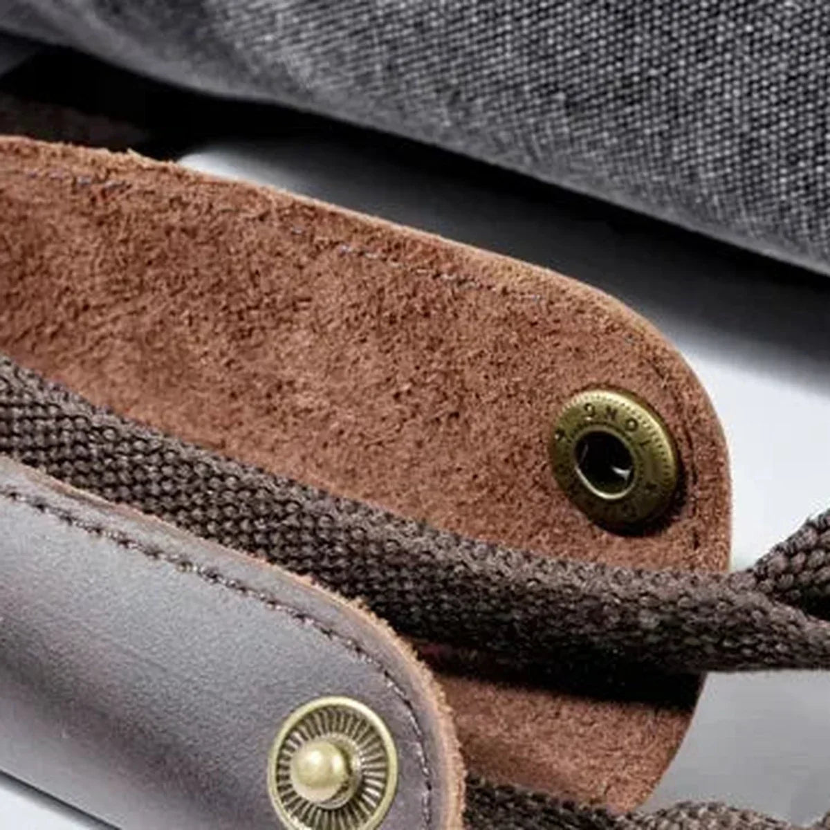Men’s Waxed Canvas Weekender - Duffle Bag with Leather Pockets