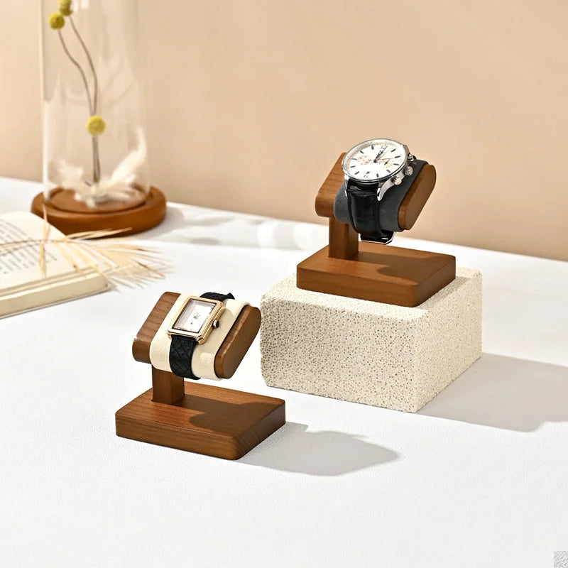 Men’s Wood Watch Stand - Microfiber-Lined Base