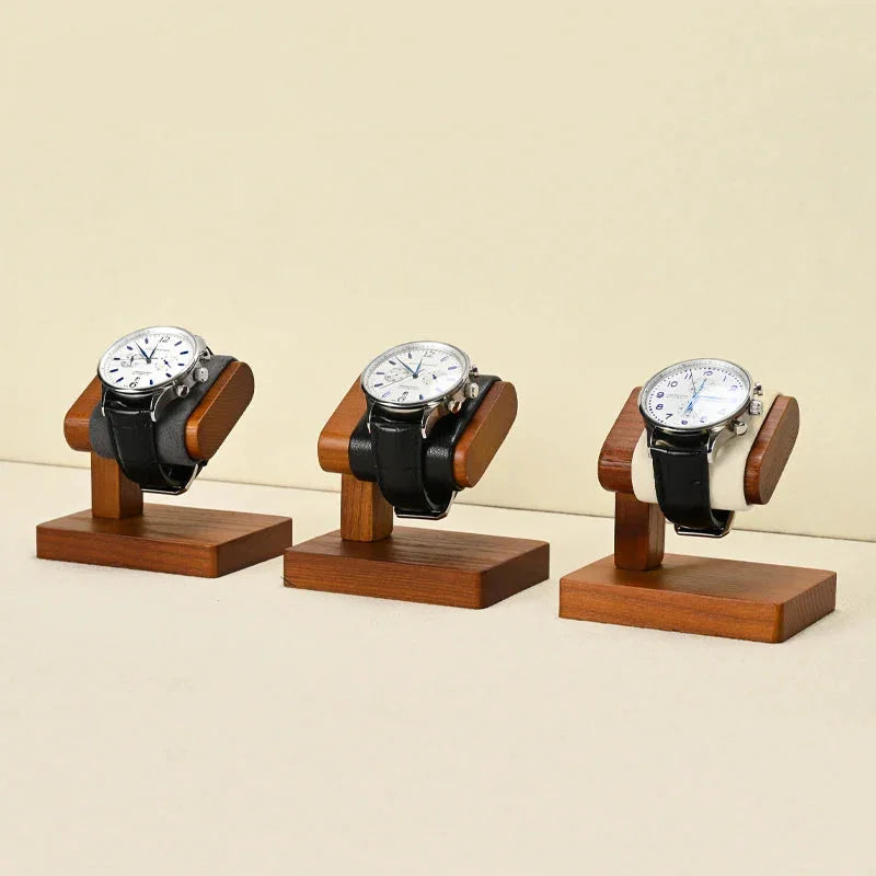 Men’s Wood Watch Stand - Microfiber-Lined Base