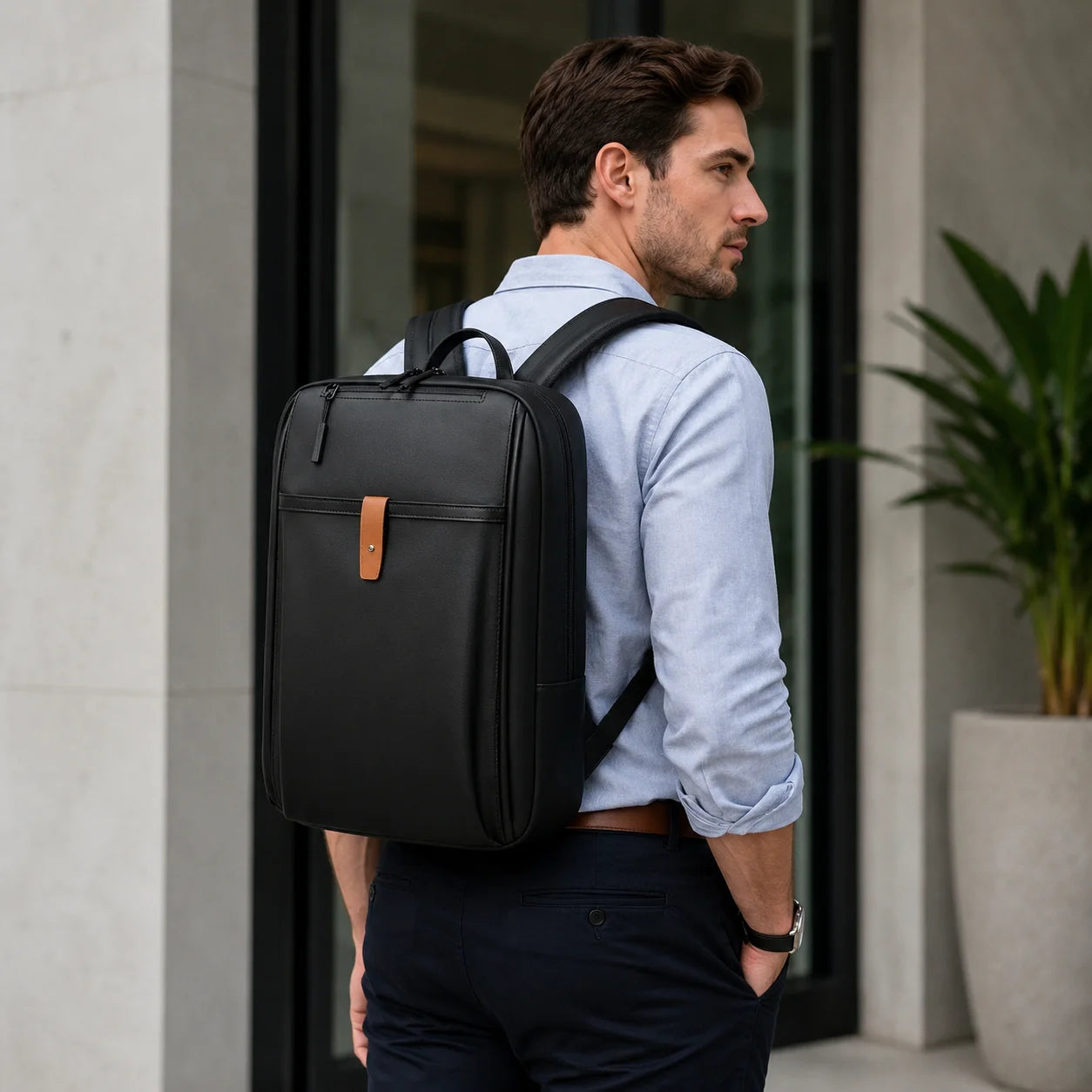 Men’s Work Backpack - Laptop Compartment Daily Bag