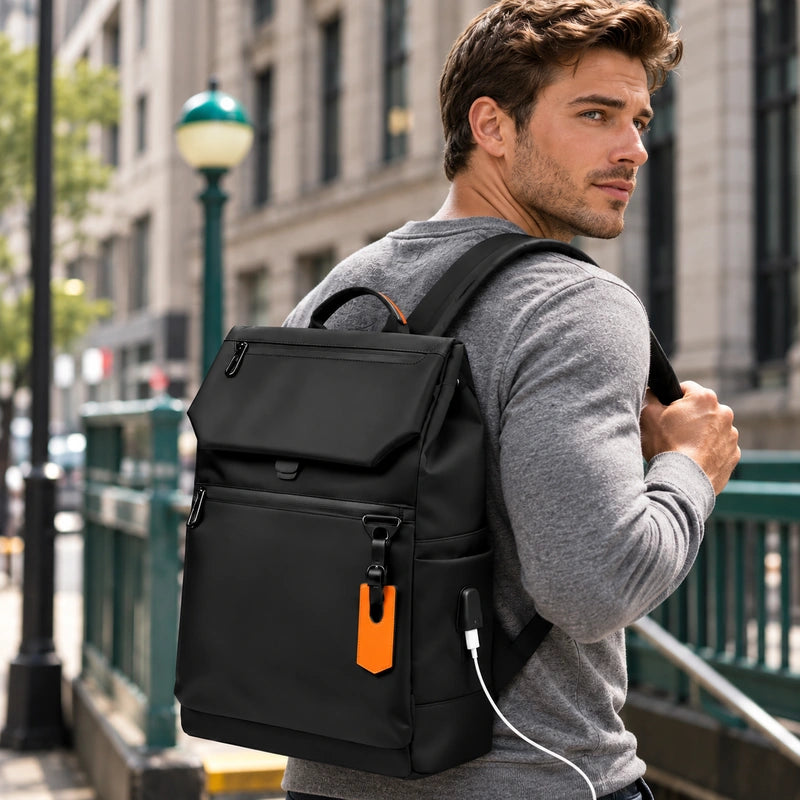 Men’s Work Backpack – USB Charging Laptop Commuter Bag