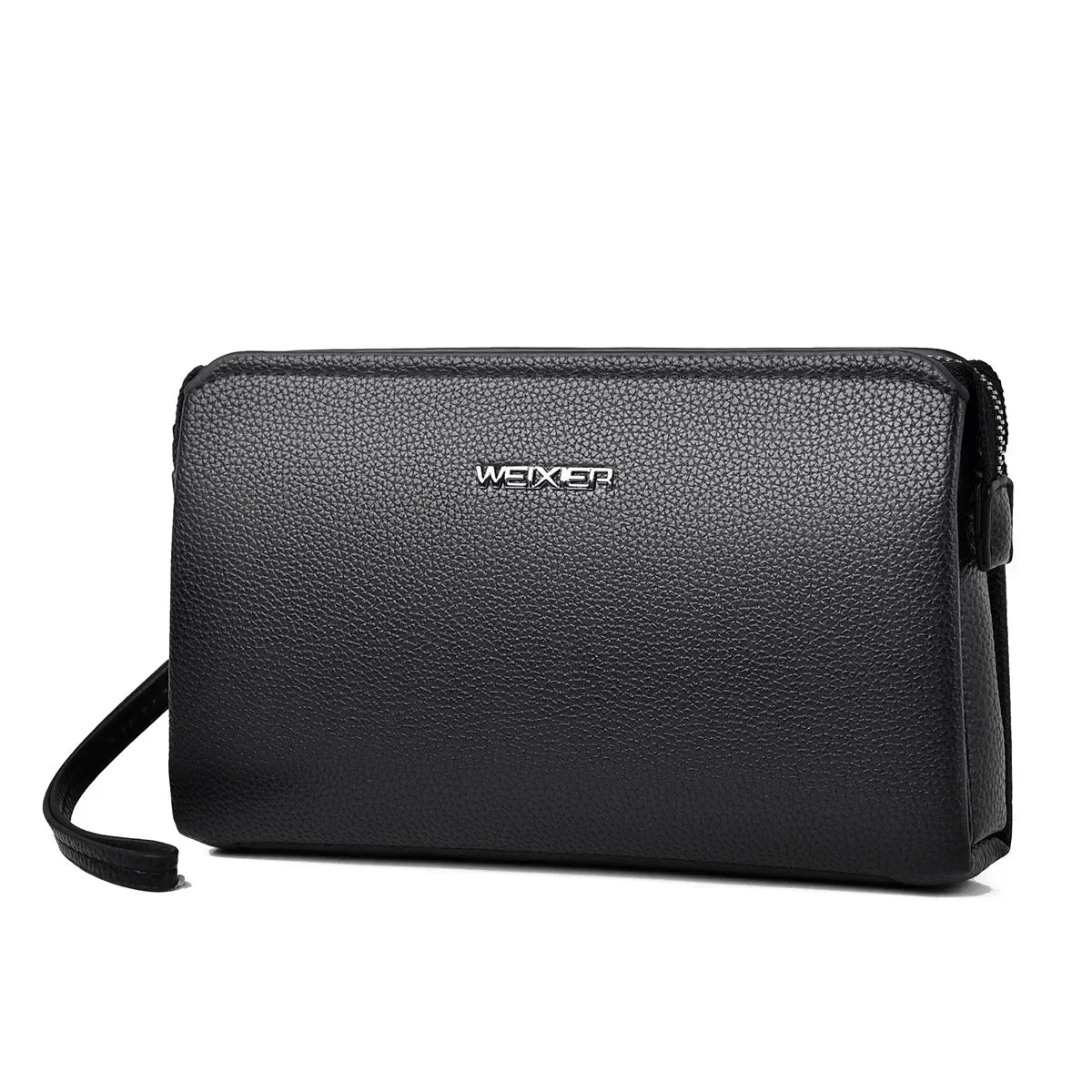 Men’s Zip Around Wallet - Wrist Strap Card Organizer - Black