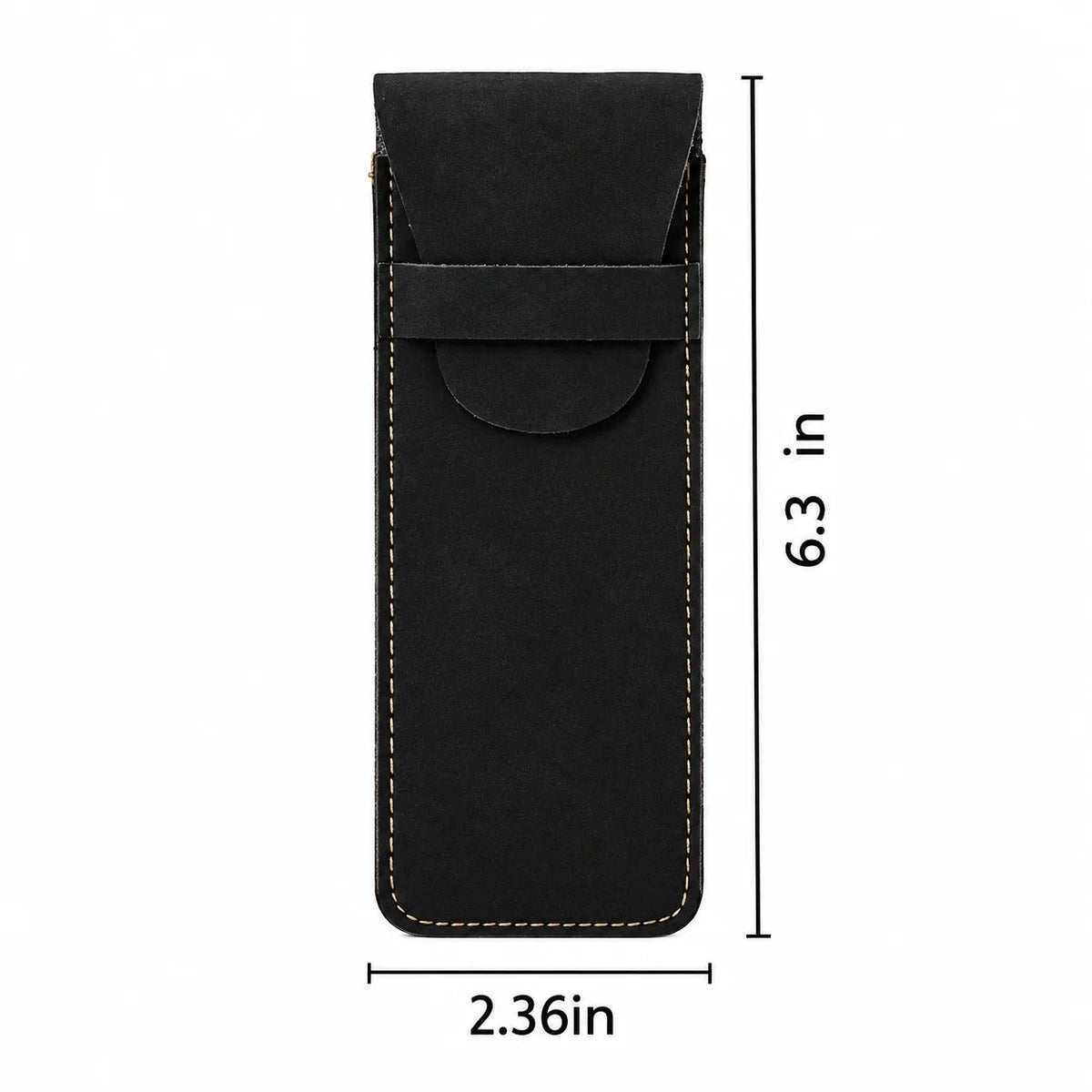 Men’s Leather Pen Case - Front Pocket Flap Pouch