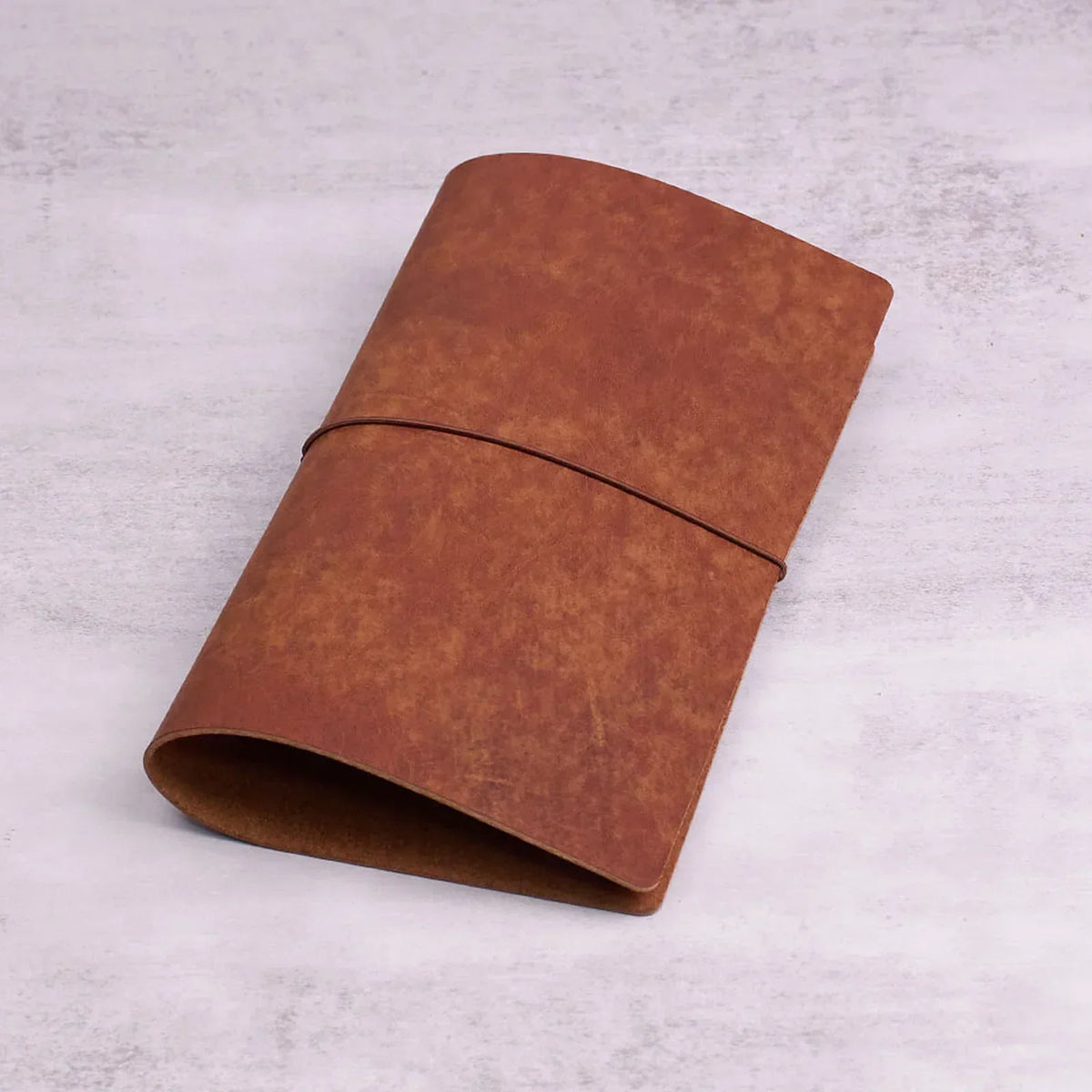 Refillable Leather Journal Cover - Crazy Horse Notebook Holder - Tan / Standard