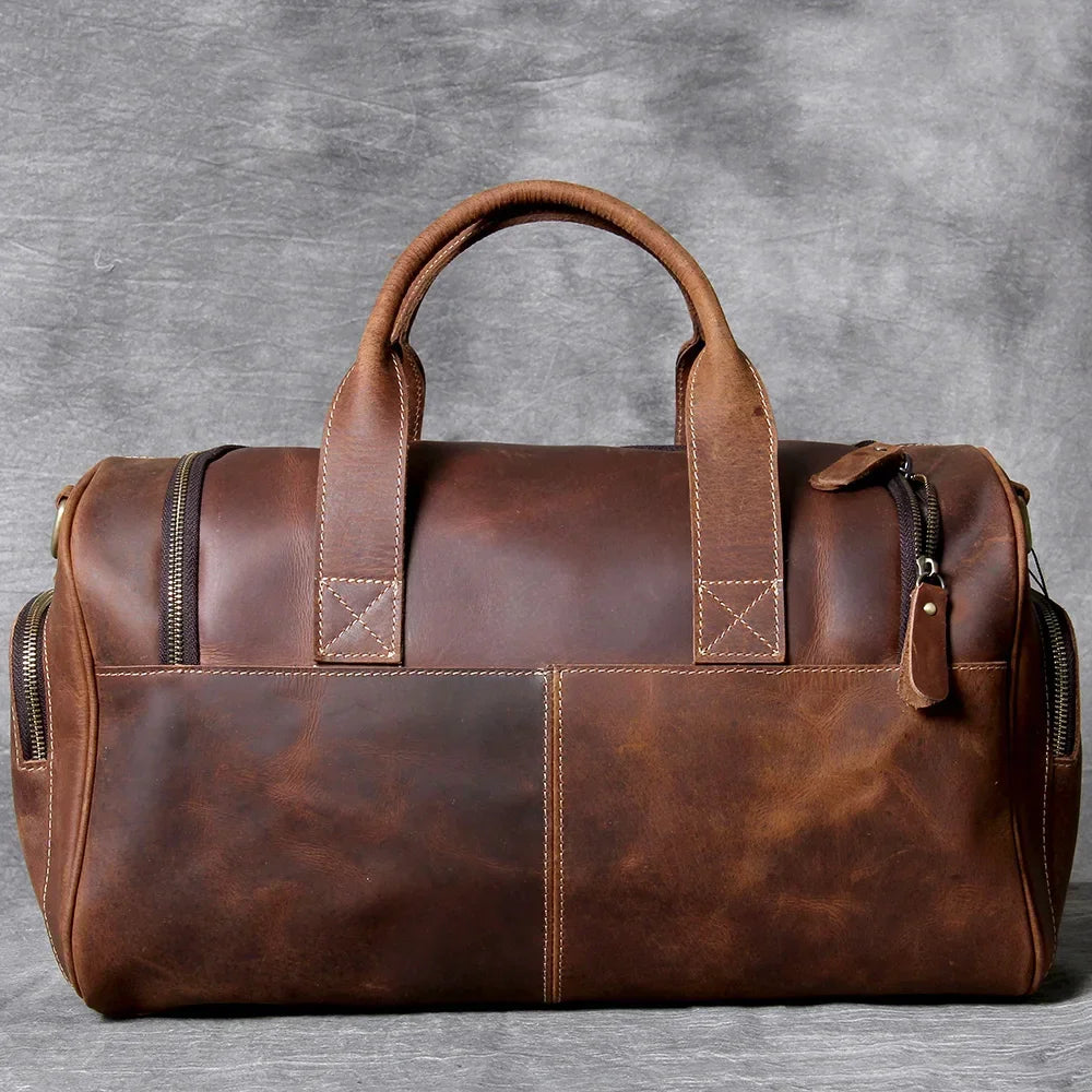 Men’s Leather Duffle Bag - Carry-On Weekender