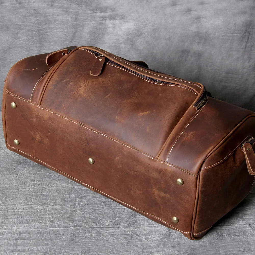 Men’s Leather Duffle Bag - Carry-On Weekender
