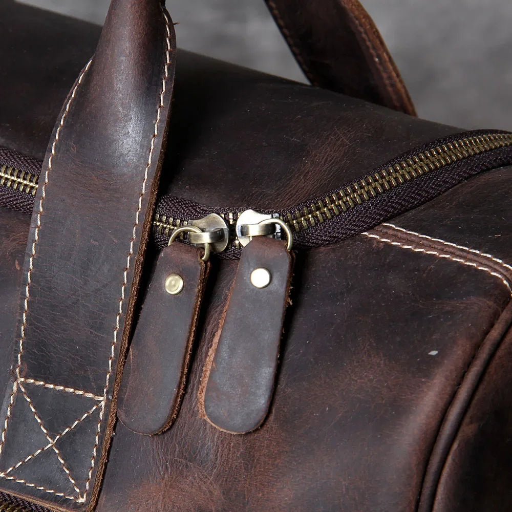 Men’s Leather Duffle Bag - Carry-On Weekender