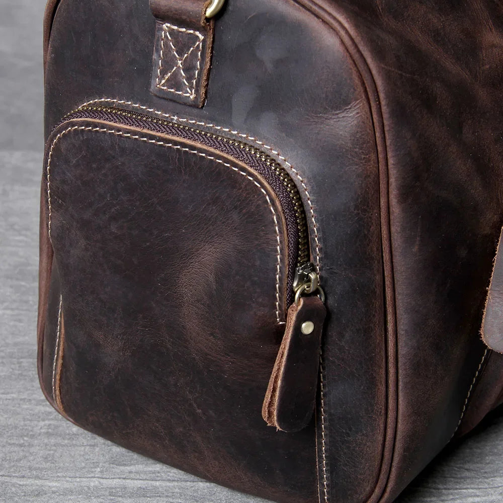 Men’s Leather Duffle Bag - Carry-On Weekender