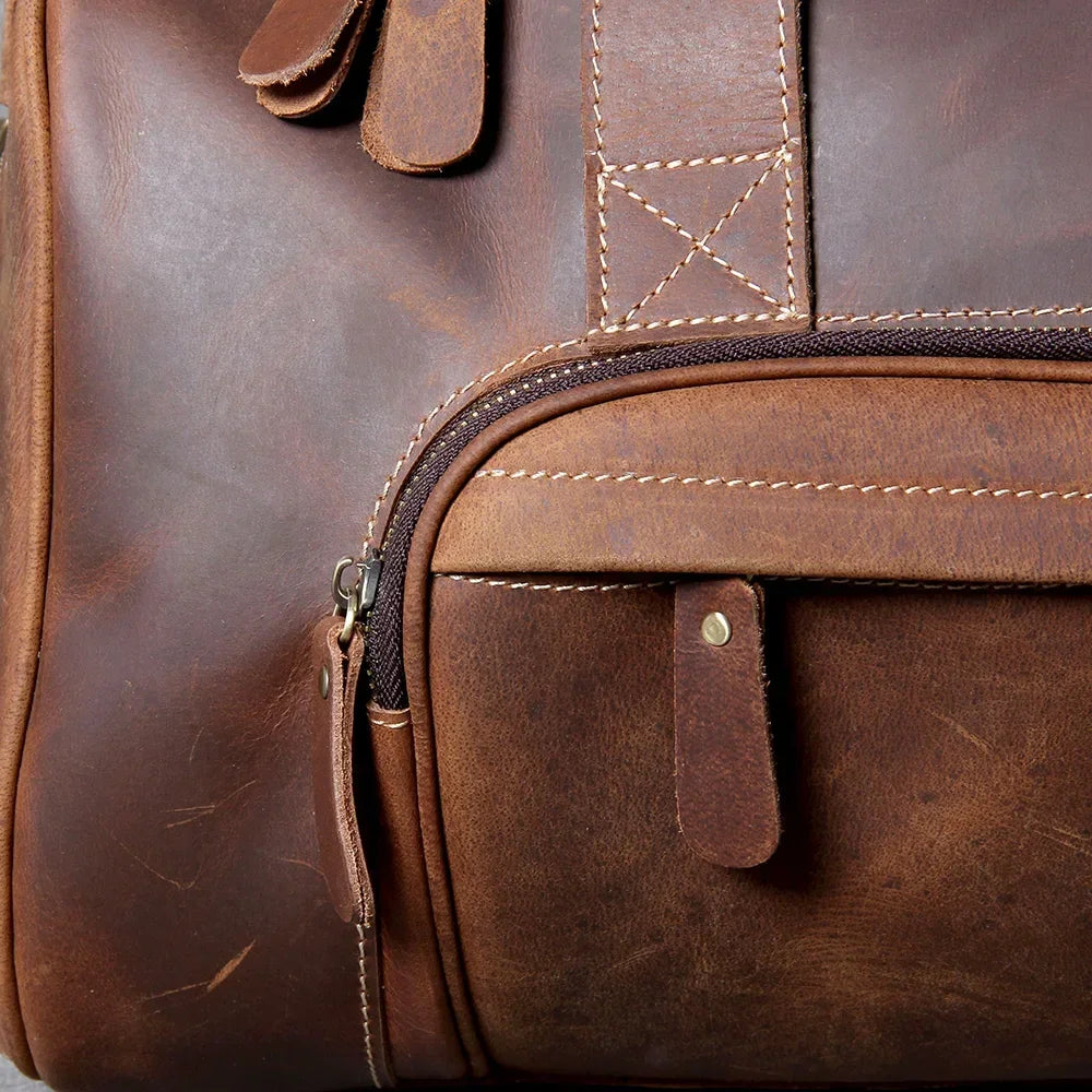 Men’s Leather Duffle Bag - Carry-On Weekender