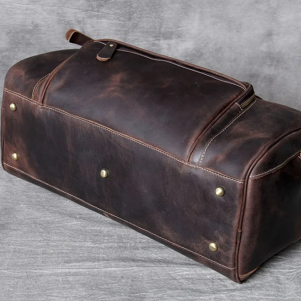 Men’s Leather Duffle Bag - Carry-On Weekender
