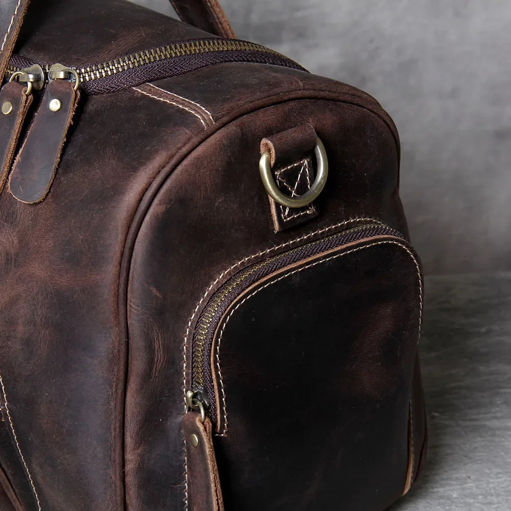 Men’s Leather Duffle Bag - Carry-On Weekender