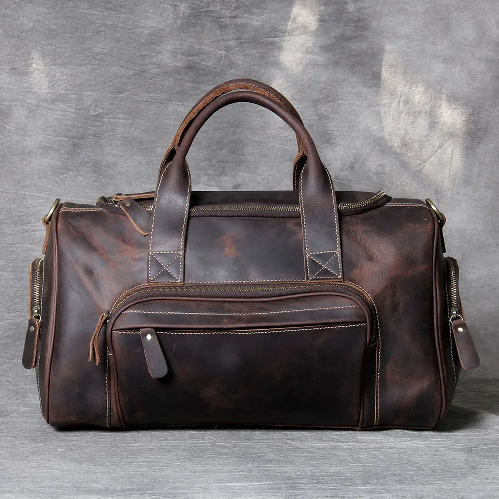 Men’s Leather Duffle Bag - Carry-On Weekender