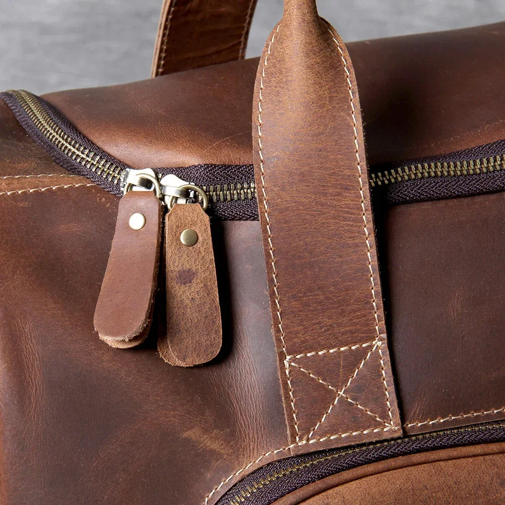 Men’s Leather Duffle Bag - Carry-On Weekender