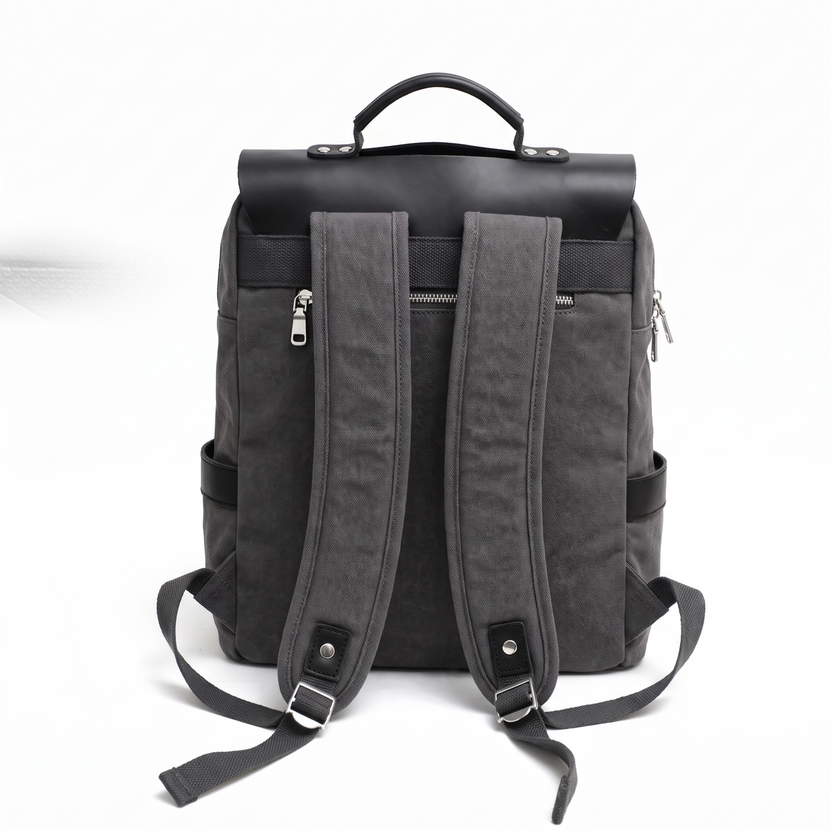 Men’s Waxed Canvas Backpack - Leather Trim 6-Color Laptop Pack
