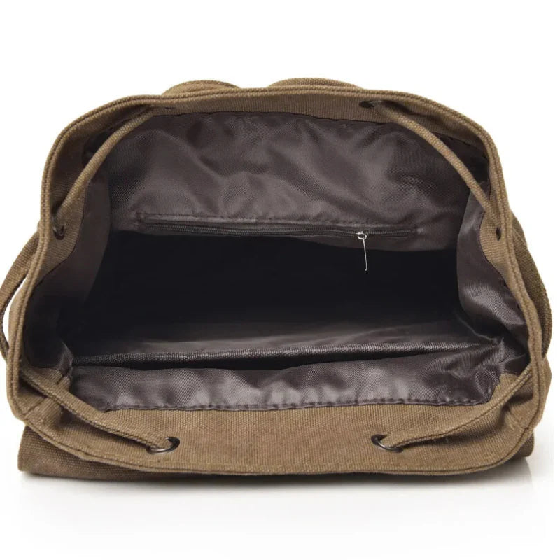 Men’s Canvas Backpack - 18L Vintage Flap-Top Daypack