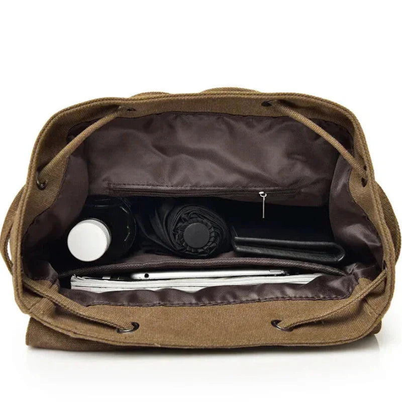 Men’s Canvas Backpack - 18L Vintage Flap-Top Daypack