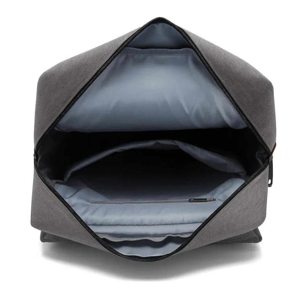 Slim Canvas Commuter Daypack - 17L Two-Buckle Flap Backpack