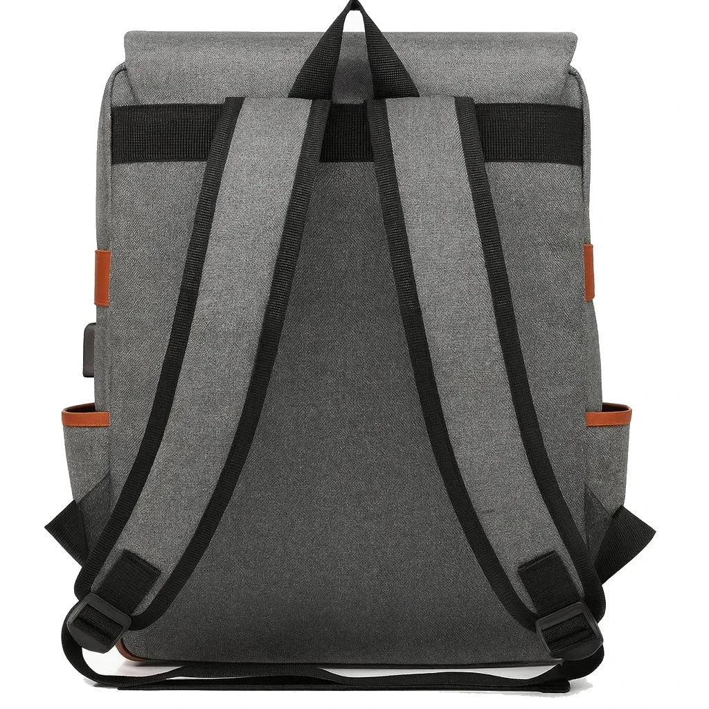 Slim Canvas Commuter Daypack - 17L Two-Buckle Flap Backpack