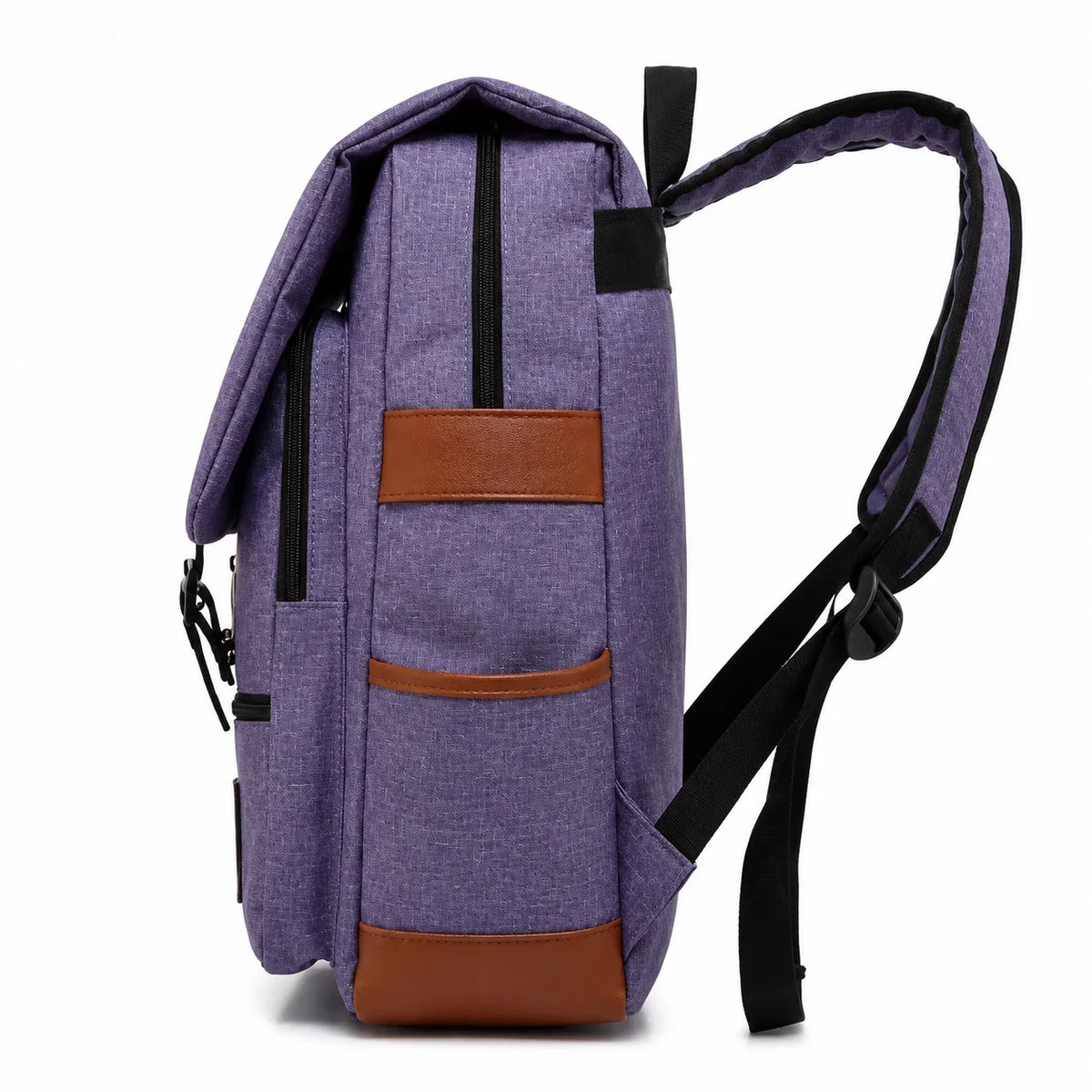 Slim Canvas Commuter Daypack - 17L Two-Buckle Flap Backpack
