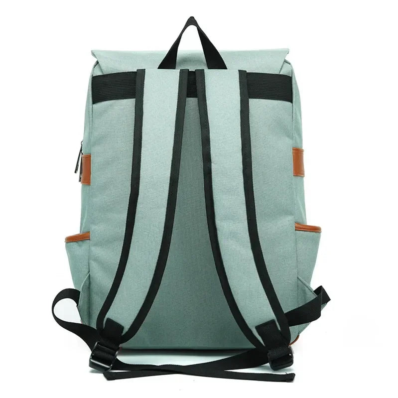 Slim Canvas Commuter Daypack - 17L Two-Buckle Flap Backpack