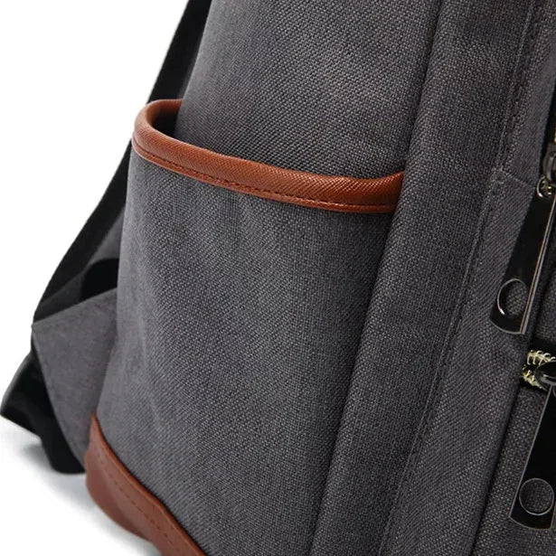 Slim Canvas Commuter Daypack - 17L Two-Buckle Flap Backpack